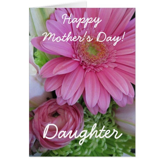Happy Mother's Day-Daughter-Pink Floral (Front)