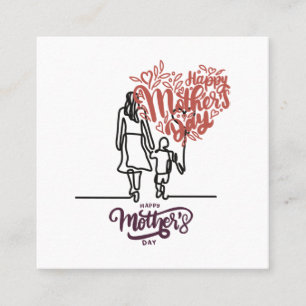 Happy mother's day design for moms  square business card