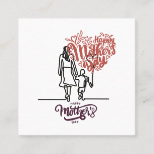 Happy mother's day design for moms  square business card