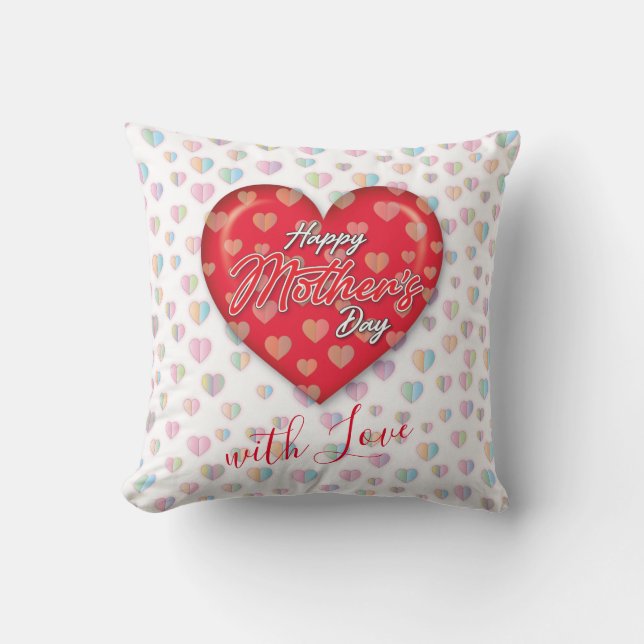 Happy Mothers Day Design Throw Pillow (Front)