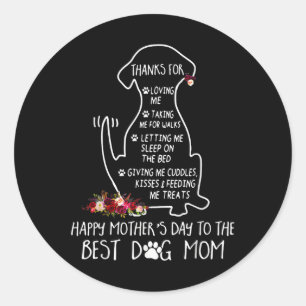 Happy Mothers Day Dog Mom Classic Round Sticker