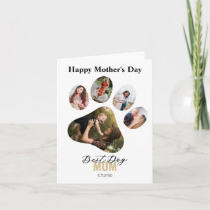 Happy Mother's day dog paw photo collage Invitation
