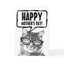 Happy Mother's Day drôle chat carte de voeux perso