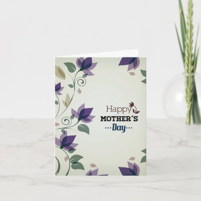 Happy Mother's Day Elegant Floral Design Card (Front)