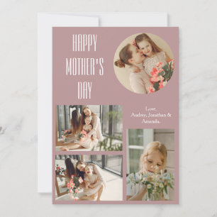 Happy Mother's Day   Elegant Modern photo collage Holiday Card
