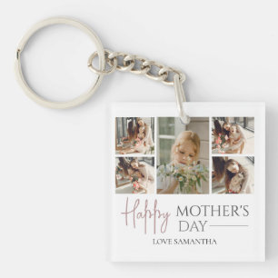 Happy Mother's Day Elegant Modern photo collage Keychain