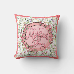 Happy Mother's Day Elegant Modern Photo Throw Pillow