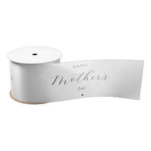 Happy Mother's Day Elegant Script Typography Satin Ribbon