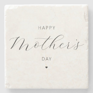 Happy Mother's Day Elegant Script Typography Stone Coaster
