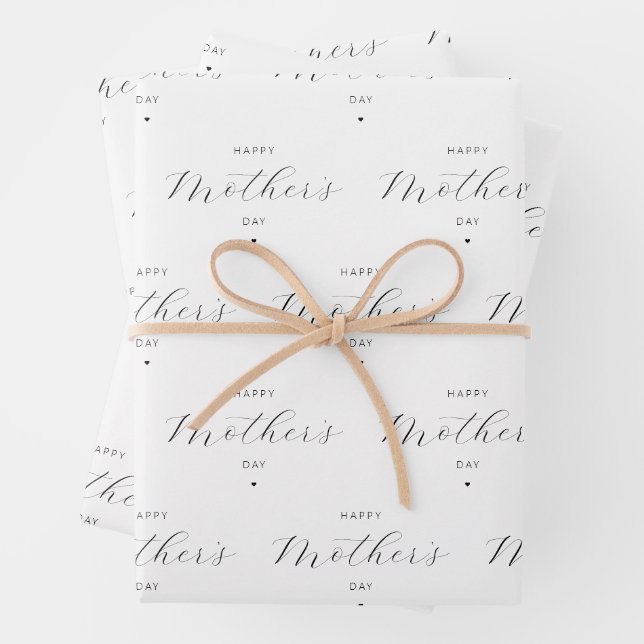Happy Mother's Day Elegant Script Typography Wrapping Paper Sheet (In situ)