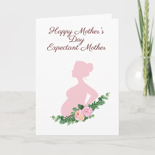 Happy Mother's Day, Expectant Mother, Silhouette Card (Front)