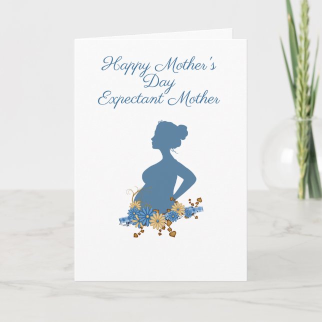 Happy Mother's Day, Expectant Mother, Silhouette Card (Front)
