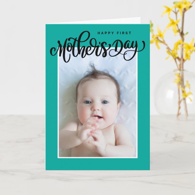 HAPPY MOTHER'S DAY First Mother's Day Add Photo Ca Card (Yellow Flower)