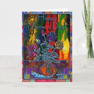 Happy Mothers Day Floral Abstract Card