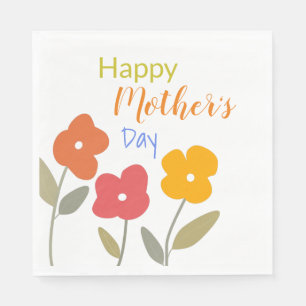 Happy Mother's Day Floral Blooms Napkin