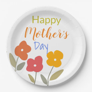 Happy Mother's Day Floral Blooms  Napkins Paper Plate