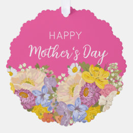 Happy Mother's Day Floral Blooms Ornament Card