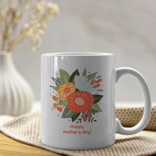 Happy mother's day floral bouquet coffee mug