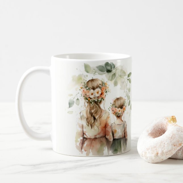 Happy Mother's Day Floral Daughters Mug (With Donut)