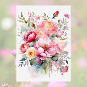 Happy Mother's Day Floral Drip Watercolor Style Card