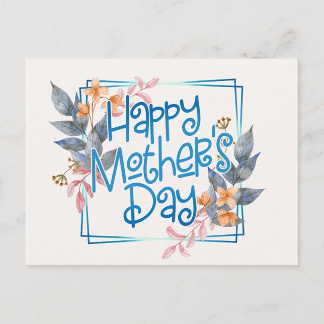 Happy Mother's Day Floral Frame | Postcard (Front)