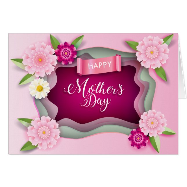 Happy Mothers Day Floral Gift Card (Front Horizontal)