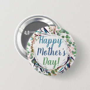 Happy Mother's Day Floral Gift for Mom Grandma 2 Inch Round Button