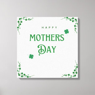 happy mothers day floral greeting card canvas print