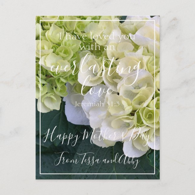 Happy Mother's Day Floral Love Bible Verse Custom Postcard (Front)