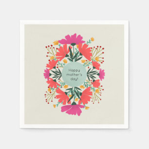 Happy mother's day floral napkin
