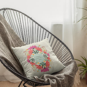 Happy mother's day floral throw pillow