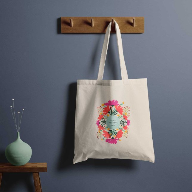 Happy mother's day floral tote bag (Creator Uploaded)