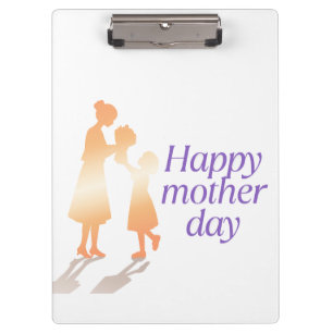 Happy Mother's Day Floral Typography – Elegant  Clipboard