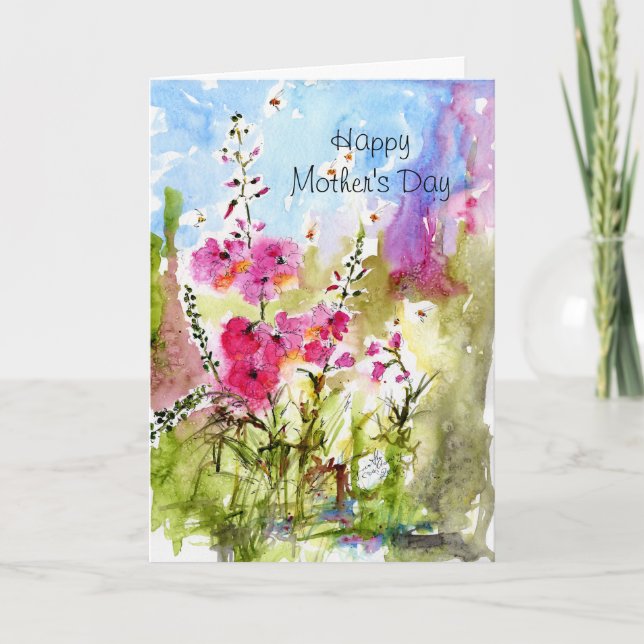 Happy Mother's Day Floral Watercolor Card (Front)