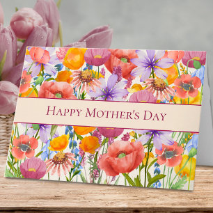 Happy Mothers Day Floral Wildflower Gift for Mom Card