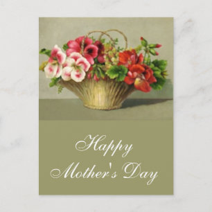 Happy Mother's Day Flower Basket Postcard