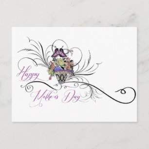 Happy Mother's Day flower basket Postcard