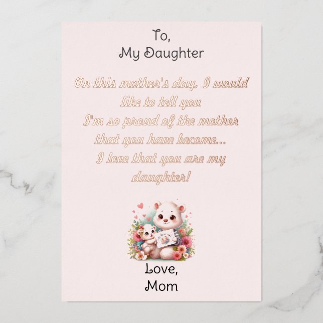 Happy Mothers Day Foil Holiday Card (Front)