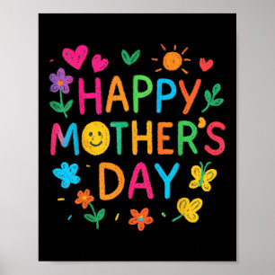 Happy Mothers Day For Toddler Baby Kids Saying For Poster