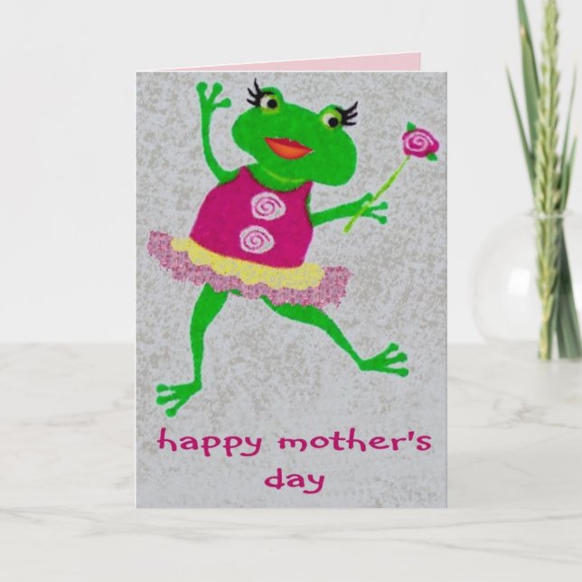 Happy Mother's Day Froggy card.  Mom's to be! Card (Front)