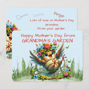 Happy Mother's Day from GRANDMA'S GARDEN Funny Bir Holiday Card