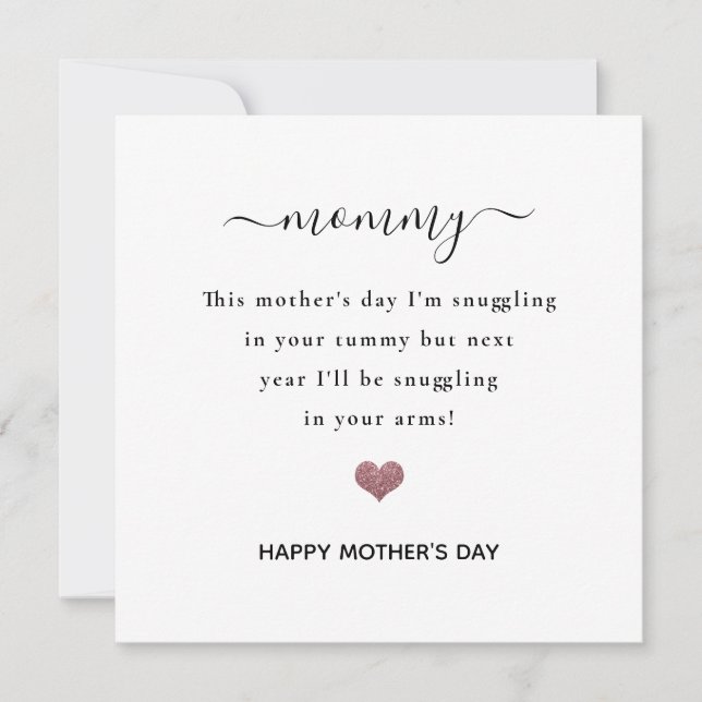 happy mother's day from the bump heart glitter card (Front)