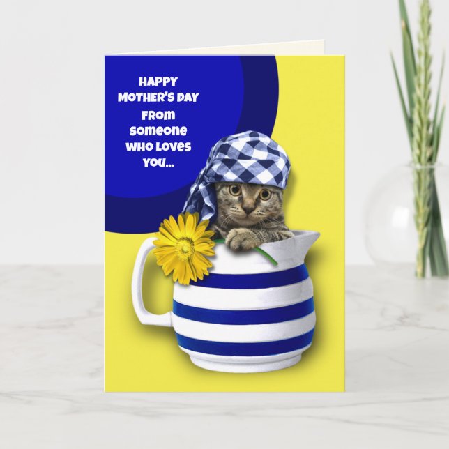 Happy Mother's Day. Funny Kitten Custom Card (Front)