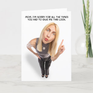 Happy Mothers Day Funny Mom Giving The Angry Look  Holiday Card