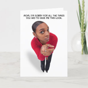 Happy Mothers Day Funny Mom Giving The Look  Holiday Card