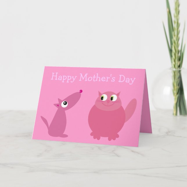 Happy Mother's Day Fur Kid Mom Card (Front)