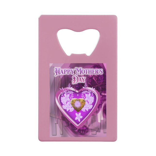 Happy Mothers Day Gift Credit Card Bottle Opener (Front)