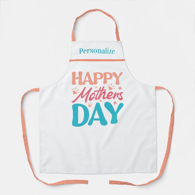 Happy Mothers Day Gift for Mom Kitchen Apron (Front)