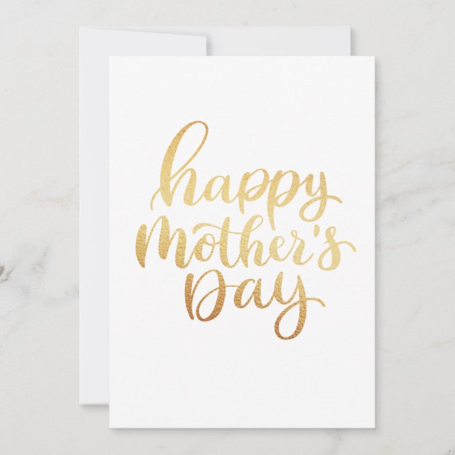 Happy mothers day. Gold simple script calligraphy (Front)