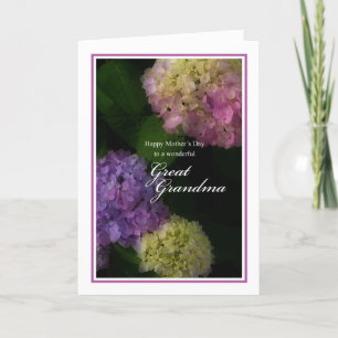 Happy Mother's Day Great Grandma Painted Hydrangea Card